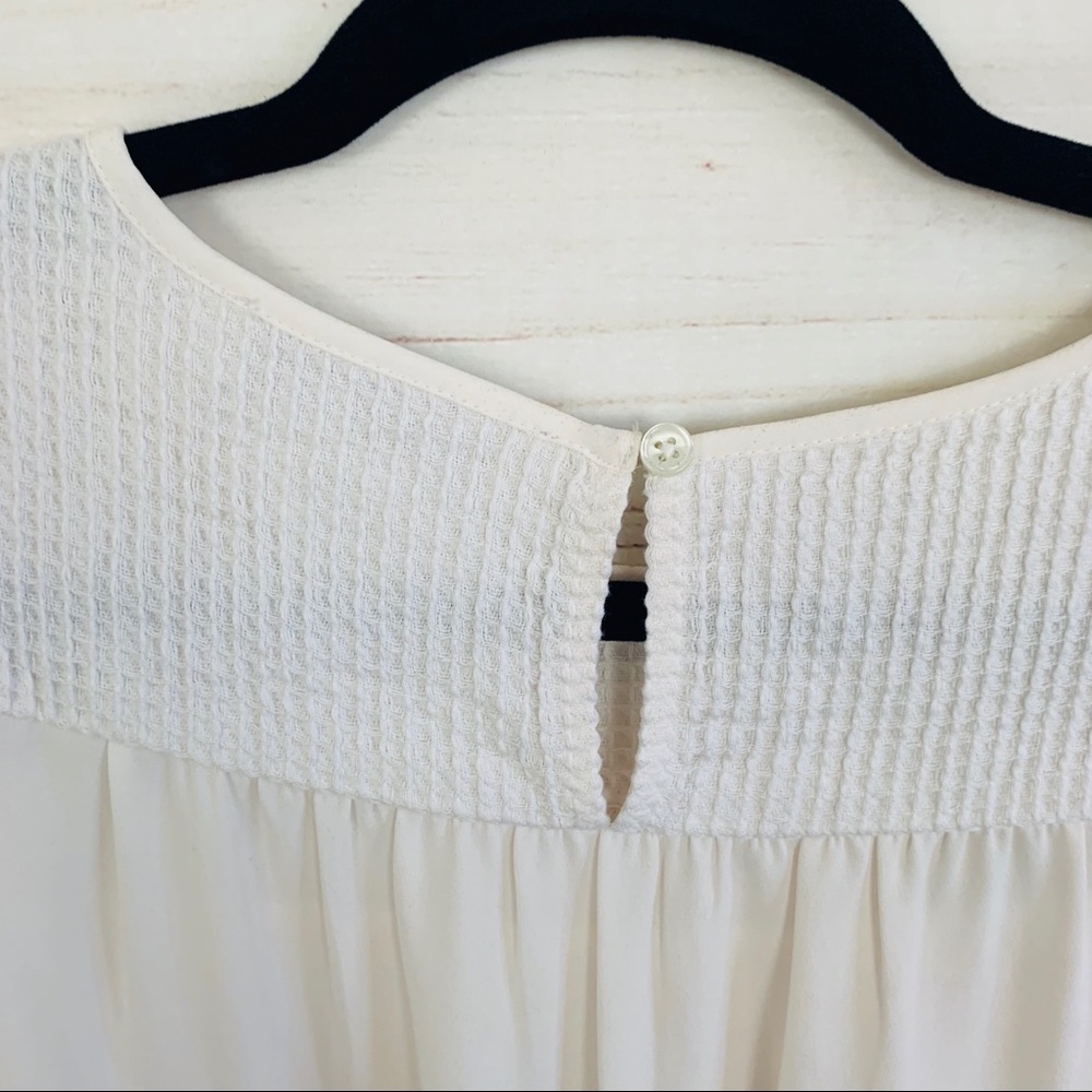 Loft Off White Basic Blouse Size Mp Petite - image 6
